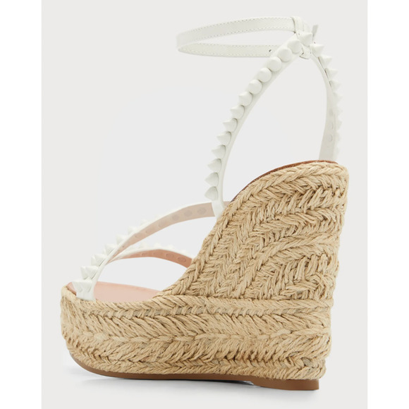Christian Louboutin Mafaldina Zeppa 120 White Platform Wedge Sandal Heel Pump 40 - Picture 8 of 12